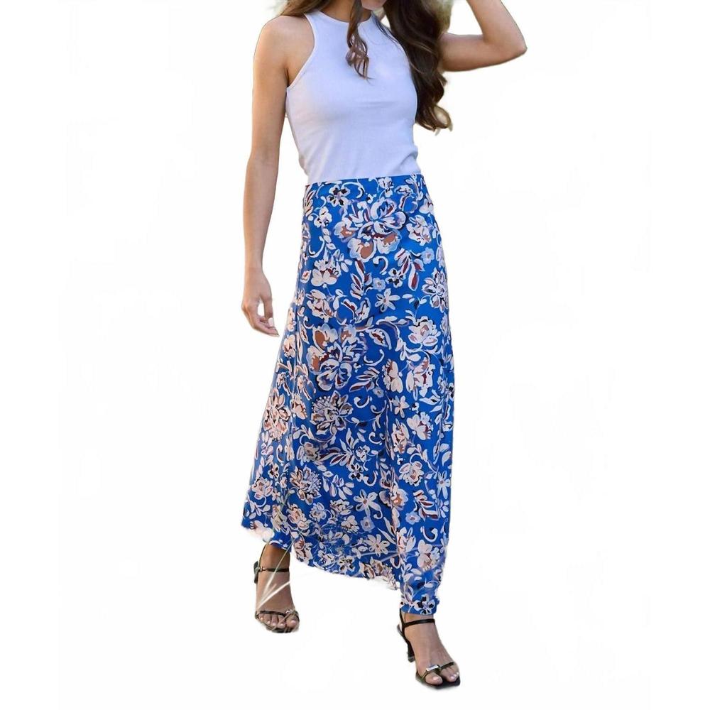 NEW RAISONNEL natalie floral maxi skirt in blue